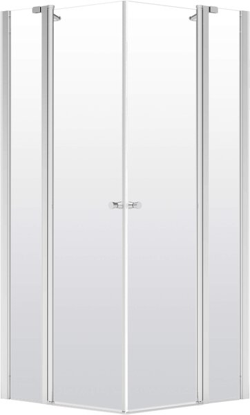 Deante Alpinia, čtvercový sprchový kout 80 (dveře) x 80 (dveře) cm, výška 195cm, 6mm čiré sklo s EasyClean, chromový profil, KGA_042P