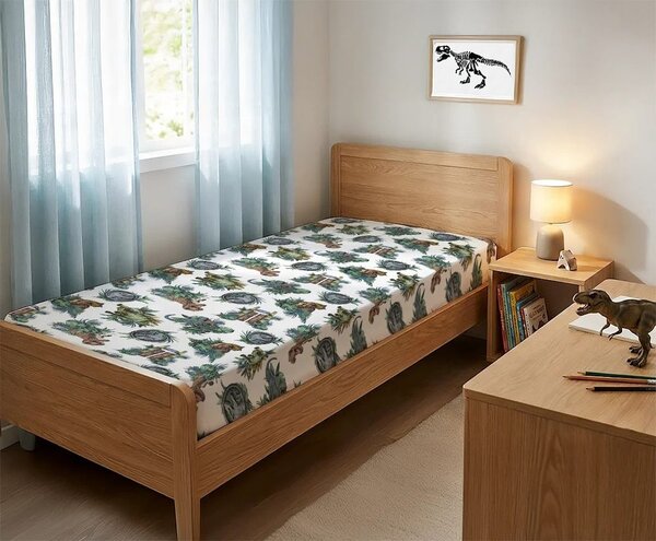 Jerry Fabrics Prostěradlo s motivem Jurský svět - 90 x 200 cm