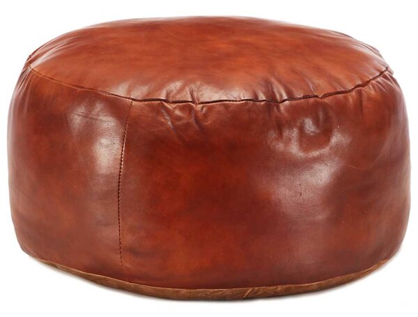 Sedací puf bronzový 60 x 30 cm pravá kozí kůže 248138
