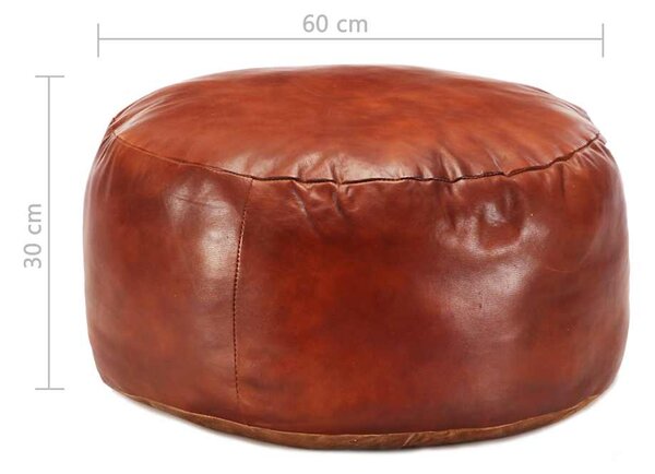 Sedací puf bronzový 60 x 30 cm pravá kozí kůže 248138
