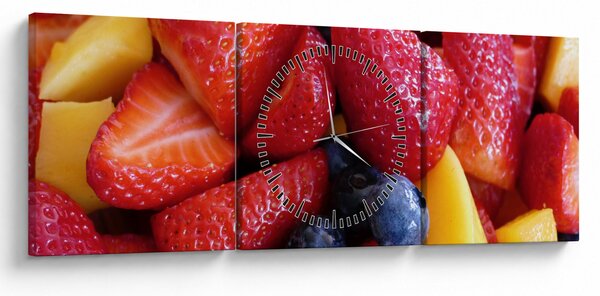 Obraz ovoce (s hodinami) (90x30 cm)