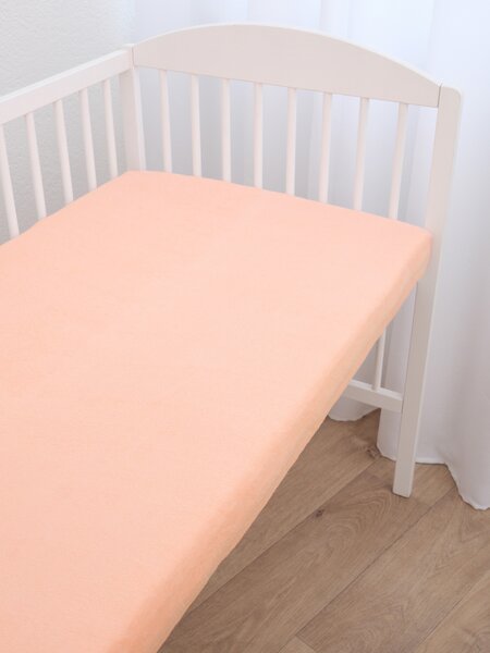 MK Lůžkoviny Froté prostěradlo do postýlky 60 × 120 cm - lososová