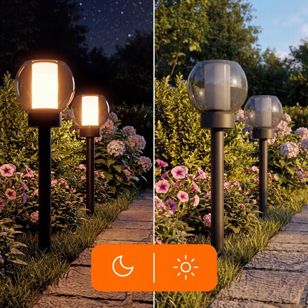 LED solární zápichové svítidlo 1800 K, IP44, teplá bílá