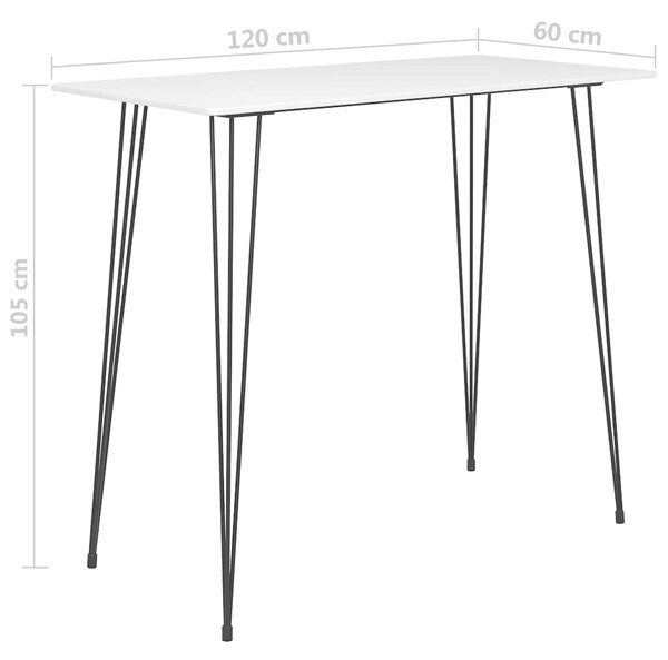 Barový stůl bílý 120x60x105 cm 248144