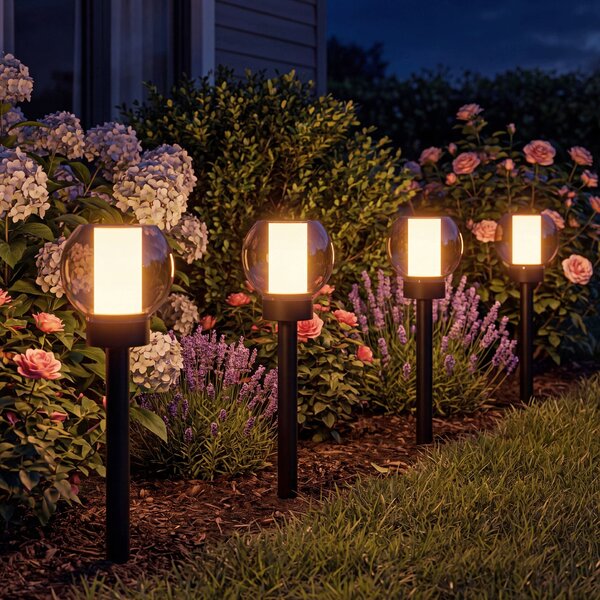 LED solární zápichové svítidlo 1800 K, IP44, teplá bílá