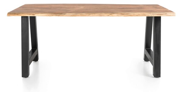 JÍDELNÍ STŮL, akácie, přírodní barvy, černá, 140/80/76,5 cm P & B - Jídelní stoly, Online Only
