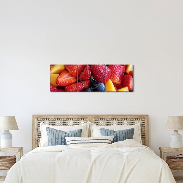 Obraz ovoce (s hodinami) (90x30 cm)