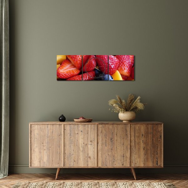 Obraz ovoce (s hodinami) (90x30 cm)