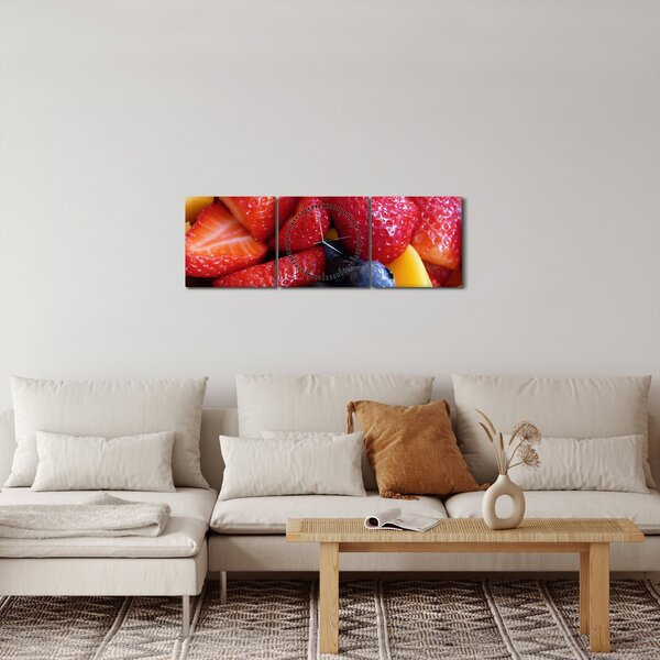 Obraz ovoce (s hodinami) (90x30 cm)