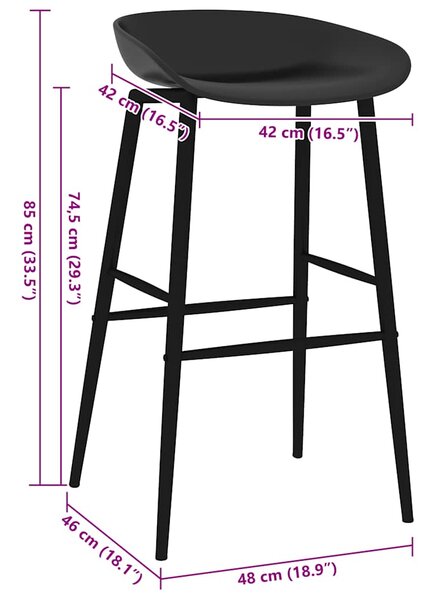 Barové židle 4 ks černé 248167