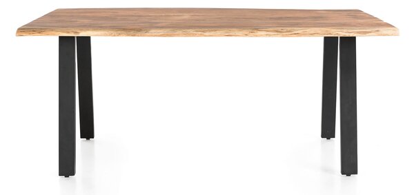 JÍDELNÍ STŮL, akácie, přírodní barvy, černá, 140/80/76,5 cm P & B - Jídelní stoly, Online Only
