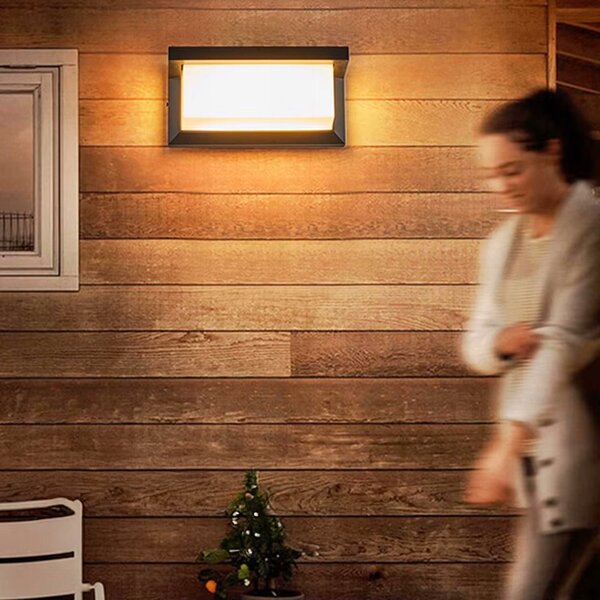 LED fasádní svítidlo 10 W, 600 lm, IP54, neutrální bílá, 255 × 125 × 125 mm