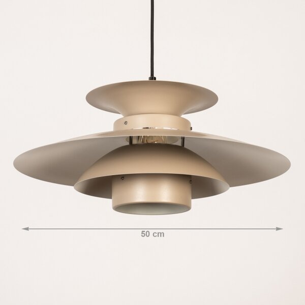Závěsné retro svítidlo nad jídelní stůl Mansfeldt Light Taupe (LMD)