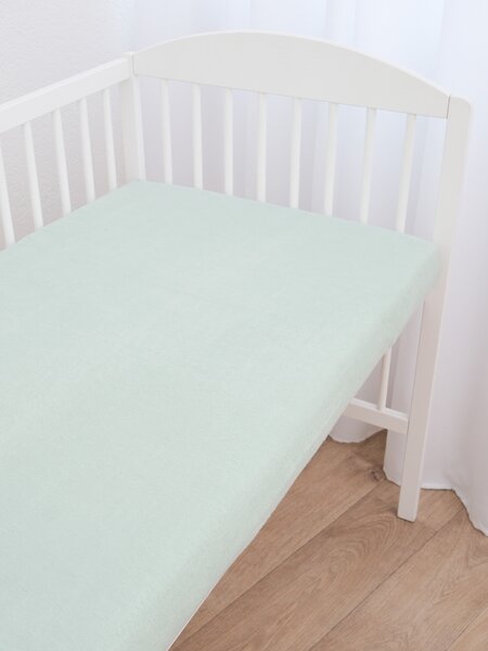 MK Lůžkoviny Froté prostěradlo do postýlky 70 × 140 cm - mátová