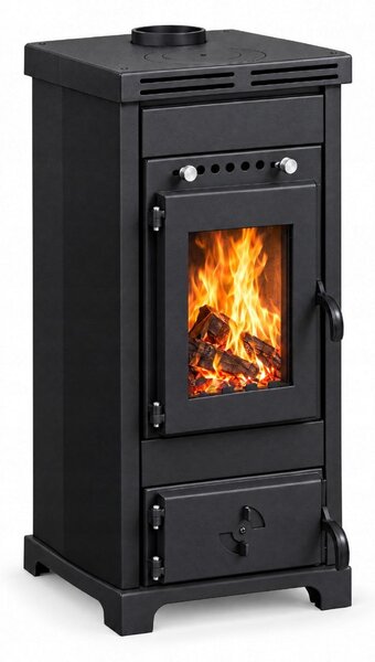 Krbová kamna INFERNO 6,48 kW s varnou plotnou, volně stojící kamna na dřevo, šamotové topeniště, kouřovod 120 mm