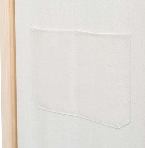 6dílný paraván krémový 240 x 170 x 4 cm textil 248174