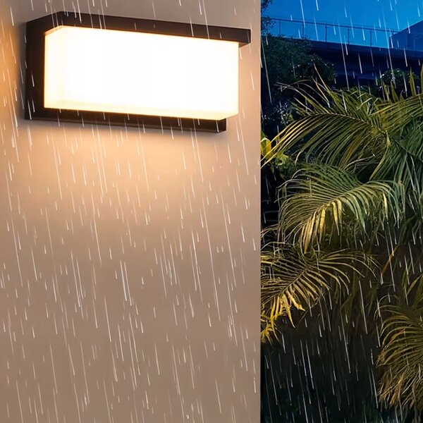 LED fasádní svítidlo 10 W, 600 lm, IP54, neutrální bílá, 255 × 125 × 125 mm