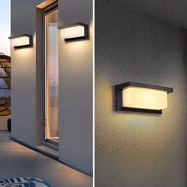 LED fasádní svítidlo 10 W, 600 lm, IP54, neutrální bílá, 255 × 125 × 125 mm