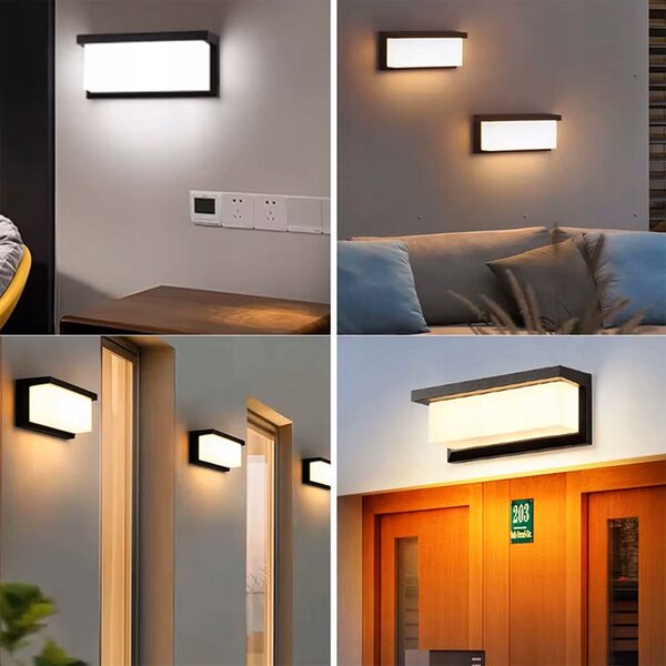 LED fasádní svítidlo 10 W, 600 lm, IP54, neutrální bílá, 255 × 125 × 125 mm