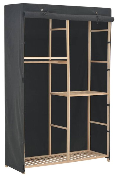 Šatní skříň se 3 policemi šedá 110 x 40 x 170 cm textil 248188