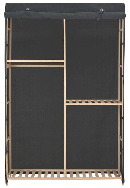 Šatní skříň se 3 policemi šedá 110 x 40 x 170 cm textil 248188