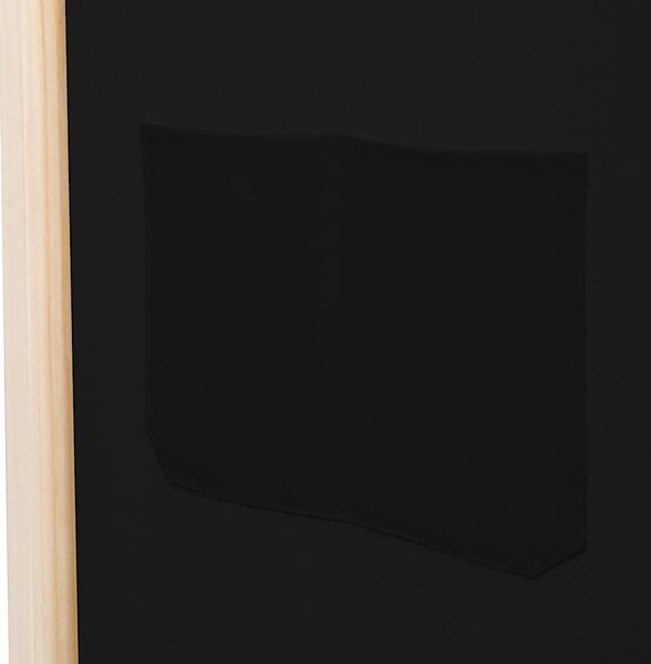 5dílný paraván černý 200 x 170 x 4 cm textil 248185