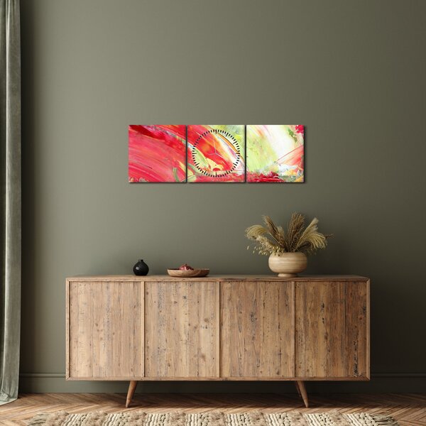 Obraz abstrakce - malba (s hodinami) (90x30 cm)