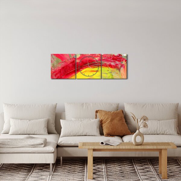 Obraz abstrakce - malba (s hodinami) (90x30 cm)