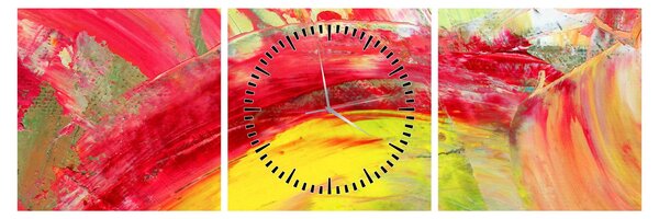 Obraz abstrakce - malba (s hodinami) (90x30 cm)