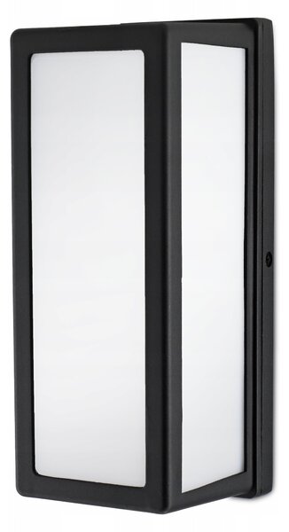 Černé fasádní svítidlo E27, IP54, 260 × 110 × 110 mm