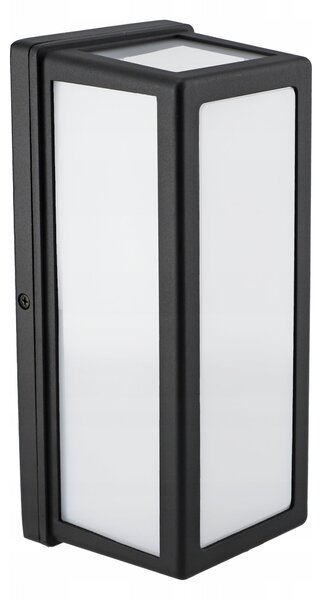 Černé fasádní svítidlo E27, IP54, 260 × 110 × 110 mm