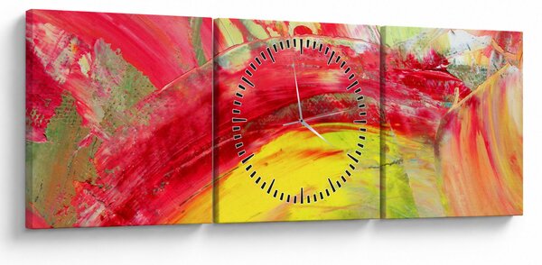 Obraz abstrakce - malba (s hodinami) (90x30 cm)