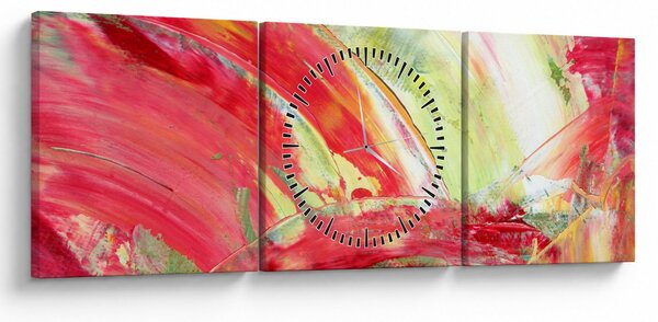 Obraz abstrakce - malba (s hodinami) (90x30 cm)