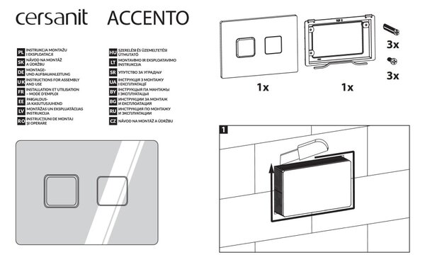 Cersanit Accento Circle, pneumatické splachovací tlačítko, chrom lesklý, S97-056