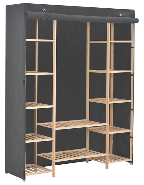 Šatní skříň šedá 135 x 40 x 170 cm textil 248197