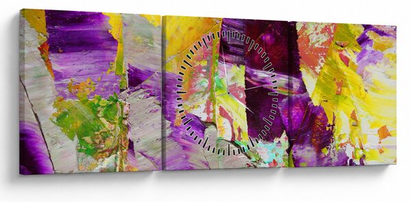 Obraz abstrakce - malba (s hodinami) (90x30 cm)