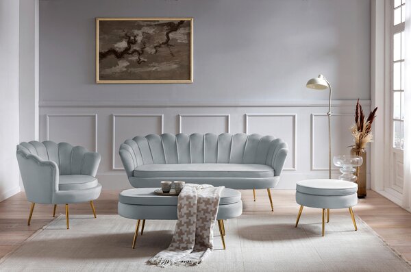 TŘÍMÍSTNÁ POHOVKA, textil, světle šedá Livetastic - Pohovky, Online Only