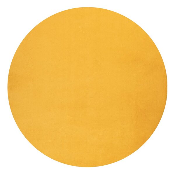 Kusový koberec Lalee Hides Paradise 400 kruh goldenyellow - průměr 120 cm