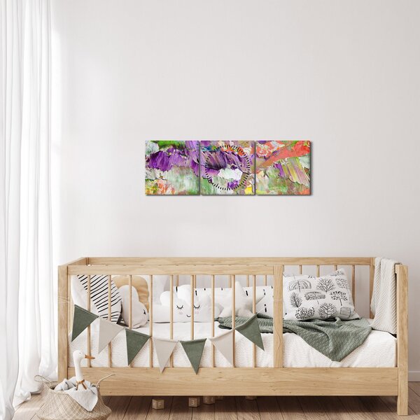 Obraz abstrakce - malba (s hodinami) (90x30 cm)