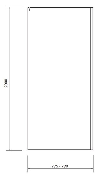 Cersanit Crea, skleněná sprchová stěna k posuvným spchovým dveřím 80x200 cm, 8mm čiré sklo, chromový profil, S900-2613
