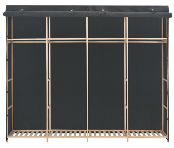 Šatní skříň šedá 200 x 40 x 170 cm textil 248201