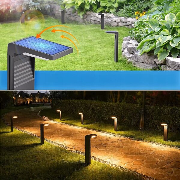 LED solární zápichové svítidlo 3000 K, teplá bílá, IP54, šířka 9 cm