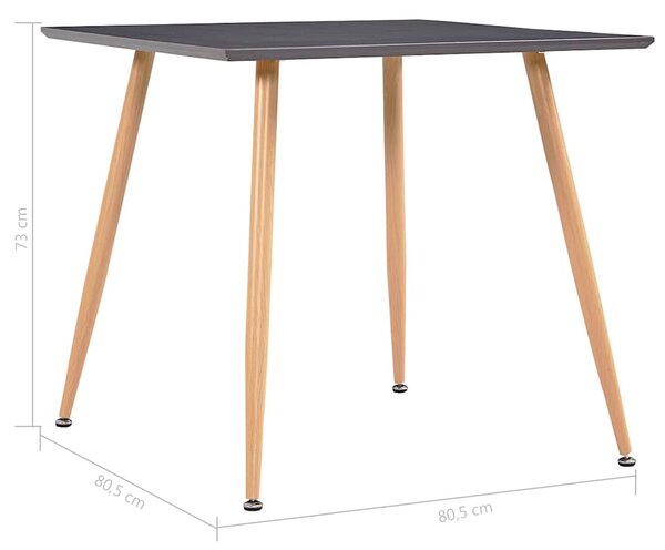 Jídelní stůl šedý a dubový 80,5 x 80,5 x 73 cm MDF 248311