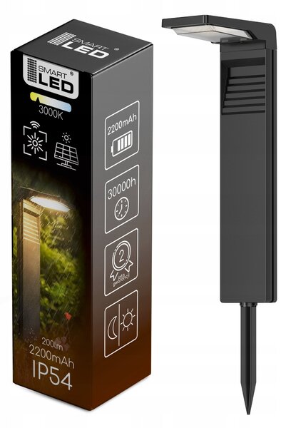 LED solární zápichové svítidlo 3000 K, teplá bílá, IP54, šířka 9 cm