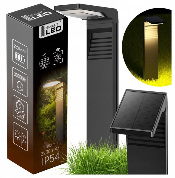 LED solární zápichové svítidlo 3000 K, teplá bílá, IP54, šířka 9 cm