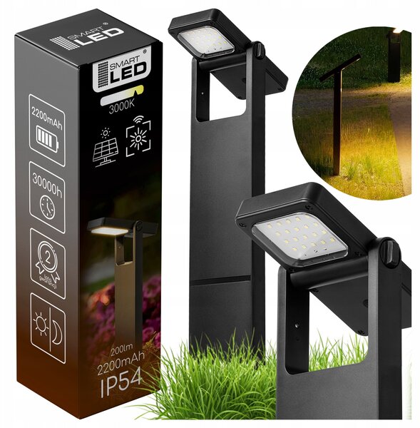 LED solární zápichové svítidlo 3000 K, teplá bílá, IP54, šířka 12 cm