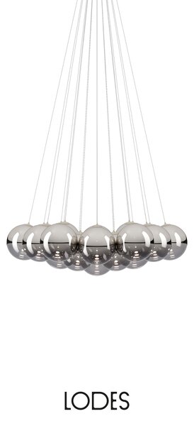Lodes Designové závěsné LED svítidlo RANDOM CLOUD, 19x ø23cm, š. 115 cm, CRI90 Barva: Sněhově bílá, Teplota světla: 2700K - teplá bílá