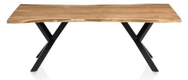 JÍDELNÍ STŮL, akácie, přírodní barvy, černá, 200/100/76,5 cm P & B - Jídelní stoly, Online Only