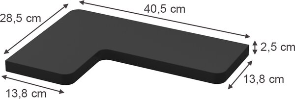 Rohová police Vicco Curva Černá 40.5 x 2.5 cm Sada 3 kusů, Model 53017