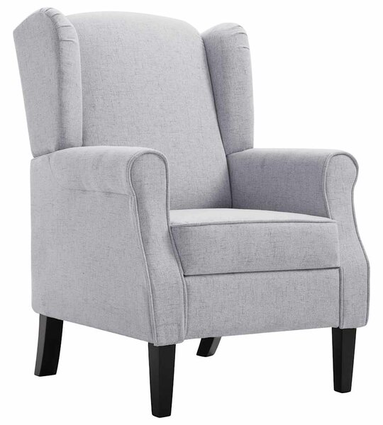 Křeslo světle šedé textil 248615